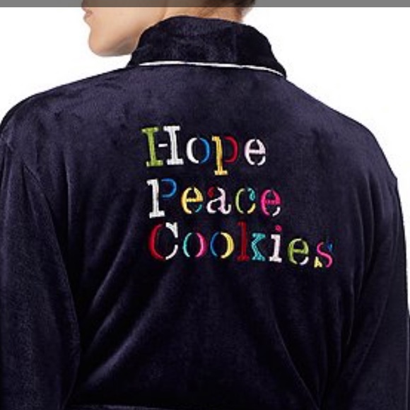 Kate Spade Blue Fleece Holiday Plush Robe XS/S - Picture 8 of 8